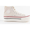 Baskets montantes Victoria BOTTINE TRIBU TOILE LOGO R&Eacute;TRO SEMELLE DOUBLE 1061121 Blanc