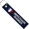 Porte cl&eacute; Clj Charles Le Jeune Porte-cl&eacute;s Coeur Libert&eacute; &eacute;galit&eacute; Fraternit&eacute; Bleu