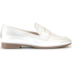 Mocassins Gabor Mocassins en cuir &agrave; talon d&eacute;croch&eacute; Argent&eacute;