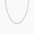 Bijoux sur Grenoble : Histoire d'Or Cha&icirc;ne Cameo Maille Alternee 1/3 Or Blanc