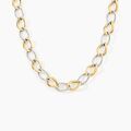 Bijoux sur Grenoble : Histoire d'Or Collier Joice Maille Altern&eacute;e Et Godronne Or Bicolore