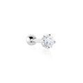 Bijoux sur Grenoble : Histoire d'Or Piercing D'oreilles Joanina 2 Or Blanc Oxyde