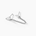 Bijoux sur Grenoble : Histoire d'Or Bijoux D'oreilles Navette Argent Blanc Oxyde De Zirconium