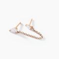 Bijoux sur Grenoble : Histoire d'Or Bijoux D'oreilles Navette Argent Rose Oxyde De Zirconium
