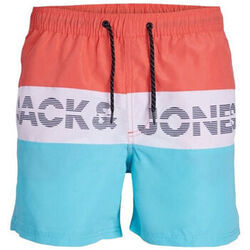 Pantalon enfant Jack & Jones SHORT DE BAIN COLORBLOCK JUNIOR - HOT CORAL - 140