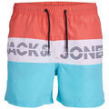Pantalon enfant Jack & Jones SHORT DE BAIN COLORBLOCK JUNIOR - HOT CORAL - 140