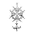 Pendentifs sur Artemare : Pendentif croix Huguenote en argent grand mod&egrave;le