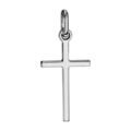 Pendentif croix en argent rhodi&eacute; simple petit mod&egrave;le