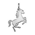 Pendentif en argent rhodi&eacute; cheval cabre