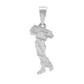 Pendentifs sur Artemare : Pendentif en argent rhodi&eacute; carte d'Italie petit mod&egrave;le