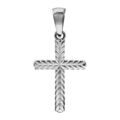 Pendentif croix en argent rhodi&eacute; avec motifs en &eacute;pis
