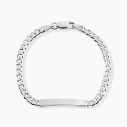 Histoire d'Or Bracelet Identit&eacute;e Casper Argent Blanc