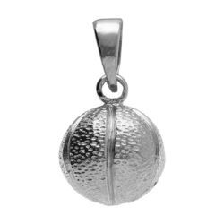 Pendentif en argent ballon de basket