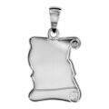 Pendentif en argent parchemin &agrave; graver grand mod&egrave;le - plaque prestige