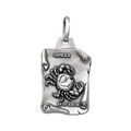 Pendentifs sur Artemare : Pendentif en argent vieilli parchemin zodiaque Cancer