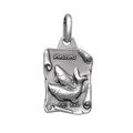 Pendentif en argent vieilli parchemin zodiaque Poissons Artemare