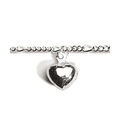 Chaine sur Artemare : Cha&icirc;ne de cheville en argent avec pampille petit coeur - longueur 23cm