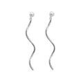 Boucles d'oreille sur Artemare : Boucles d'oreilles pendantes en argent zig-zag suspendu et fermoir poussette