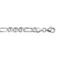 Bracelet en argent cha&icirc;ne 1+3 en maille marine altern&eacute;es - largeur 6mm et longueur 21cm Artemare