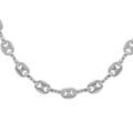Cha&icirc;ne en argent maille grains de caf&eacute; largeur 6mm et longueur 55cm