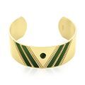 Bijoux sur Grenoble : Bracelet Manchette Imagine Tamera Acier Jaune Malachite