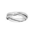 Bague demi-joncs en argent rhodi&eacute; 3 anneaux m&ecirc;l&eacute;s Artemare