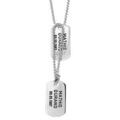 Collier en argent 2 cha&icirc;nes boules, 1 grande et 1 petite avec 2 plaques G.I. arrondies &agrave; graver