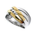 Bague bicolore 4 brins tress&eacute;s