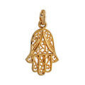 Pendentifs sur Artemare : Pendentif en plaqu&eacute; or main de Fatma ouvrag&eacute;e tr&egrave;s petit mod&egrave;le