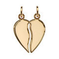 Pendentif en plaqu&eacute; or coeur &agrave; partager en zig-zag Artemare