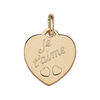 Pendentif en plaqu&eacute; or coeur grav&eacute; "Je t'aime" et d&eacute;coup&eacute; 2 petits coeurs