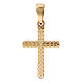 Pendentif croix en plaqu&eacute; or d&eacute;cor &eacute;pis