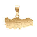 Pendentifs sur Artemare : Pendentif en plaqu&eacute; or carte de la Turquie