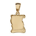 Pendentif en vermeil parchemin &agrave; graver petit mod&egrave;le - plaque prestige