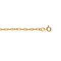 Cha&icirc;ne de cheville en plaqu&eacute; or maille grains de caf&eacute; - longueur 25cm Artemare
