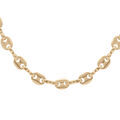 Collier en plaqu&eacute; or maille grains de caf&eacute; largeur 5mm et longueur 50cm Artemare