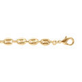 Bracelet en plaqu&eacute; or cha&icirc;ne maille grains de caf&eacute; massive- largeur 7mm et longueur 21cm