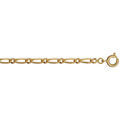 Cha&icirc;ne en plaqu&eacute; or figaro maille 1+1 largeur 3mm et longueur 45cm