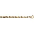 Chaine sur Artemare : Cha&icirc;ne en plaqu&eacute; or figaro maille 1+2 largeur 3mm et longueur 45cm