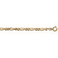 Chaine sur Artemare : Cha&icirc;ne en plaqu&eacute; or figaro maille 1+2 largeur 3mm et longueur 50cm