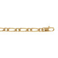 Chaine sur Artemare : Cha&icirc;ne en plaqu&eacute; or figaro maille 1+1 largeur 4mm et longueur 50cm