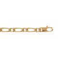 Chaine sur Artemare : Cha&icirc;ne en plaqu&eacute; or figaro maille 1+1 largeur 4mm et longueur 55cm