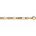 Cha&icirc;ne en plaqu&eacute; or figaro maille 1+2 largeur 4mm et longueur 50cm