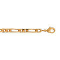 Chaine sur Artemare : Bracelet en plaqu&eacute; or cha&icirc;ne maille figaro 1+2 largeur 4mm et longueur 18cm