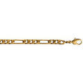 Cha&icirc;ne en plaqu&eacute; or figaro maille 1+3 largeur 4mm et longueur 50cm Artemare