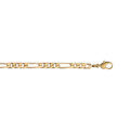 Cha&icirc;ne en plaqu&eacute; or figaro maille 1+3 largeur 4mm et longueur 55cm