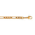 Bracelet en plaqu&eacute; or cha&icirc;ne maille figaro 1+3 largeur 4mm et longueur 18cm Artemare