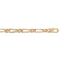 Cha&icirc;ne en plaqu&eacute; or figaro maille 1+1 largeur 5mm et longueur 50cm Artemare