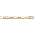 Cha&icirc;ne en plaqu&eacute; or figaro maille 1+1 largeur 5mm et longueur 55cm Artemare