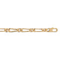 Bracelet en plaqu&eacute; or cha&icirc;ne maille figaro 1+1 largeur 5mm et longueur 21cm